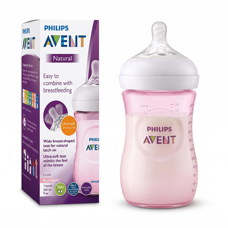 Philips Avent Natural Feeding Bottle 260ml 1m+ view 2
